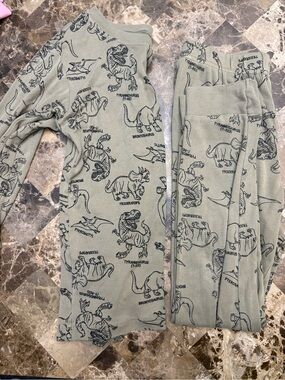 Pl sleep Kids Dinosaur Pajama Set - Sage Green 8 years